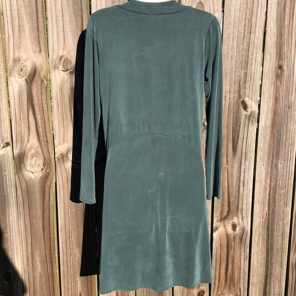 Anthropologie Dolan Left Coast XS Long Sleeve Dress Blue Green V Neck Mini Toute - Picture 6 of 8